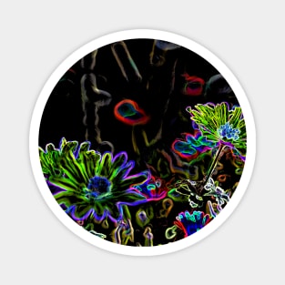 psychedelic flowers Magnet